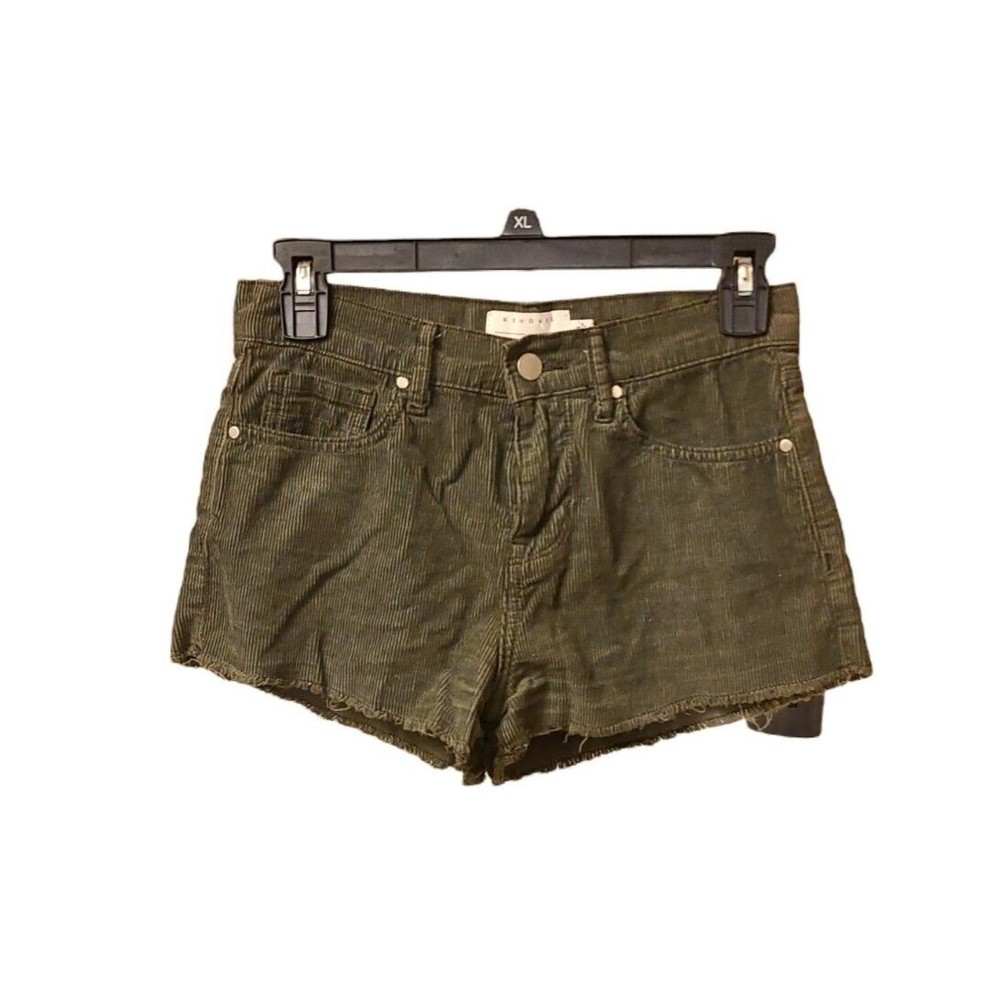 Kendall & Kylie Women's Shorts Green Denim Cut Off Look Size 24